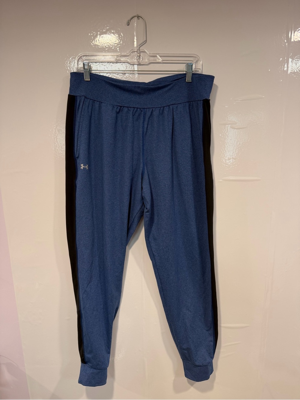 Under Armour Navy‎ Blue Joggers with Black Side Stripes